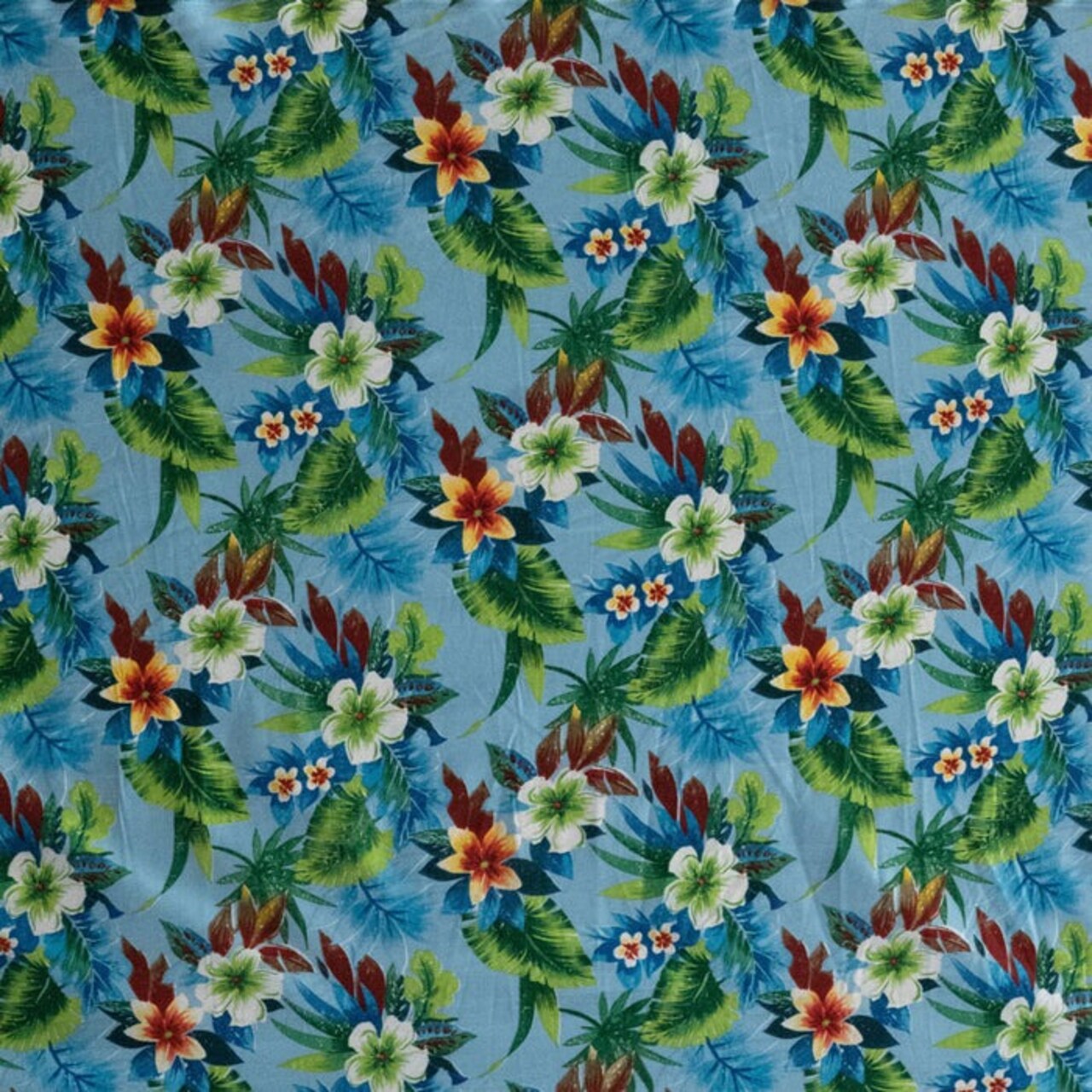 1 Yard Tropical Garden Peachskin Fabric 100% Cotton, 44/45 Inches Width